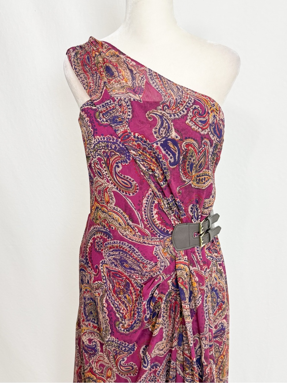 Ralph Lauren One-Shoulder Paisley evening gown - Picture 3 of 9